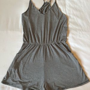 Blue and White Stripped Romper